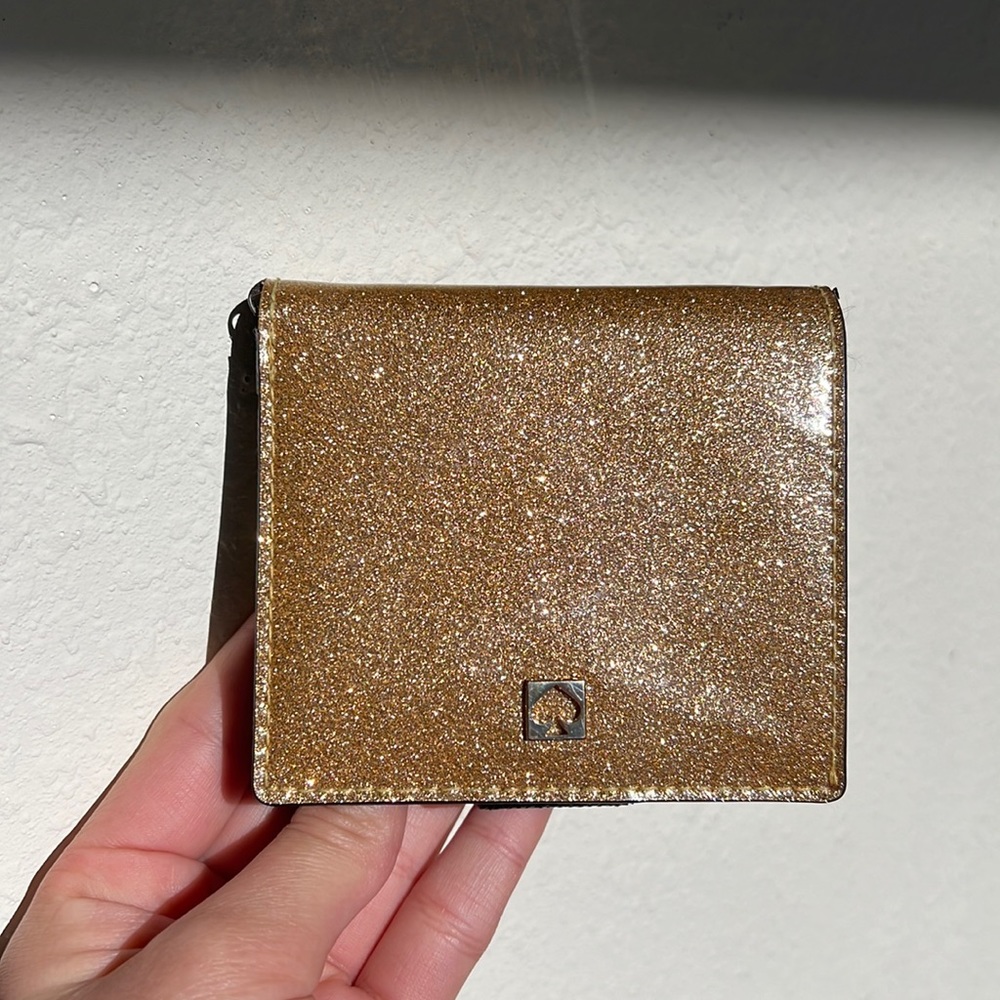 Kate spade sparkly gold wallet